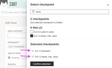 Function for selecting test checkpoints now supports multiple selection